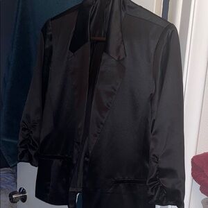 Jennifer Lopez Black Satin Jacket
